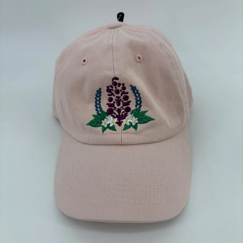 FP Movement Baseball Cap Women OS Pink Floral Embroidered Logo Dad Hat NWOT